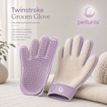 Petlunia™ Twinstroke Groom Glove Set — Dual-Texture Coat Care Pair