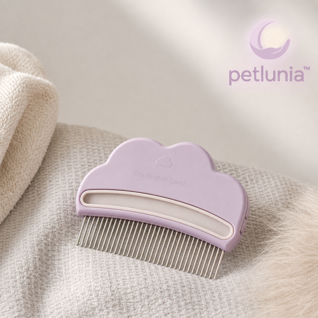 Petlunia™ Cloudcatch Comb — Rounded Dual-Row Finishing Comb