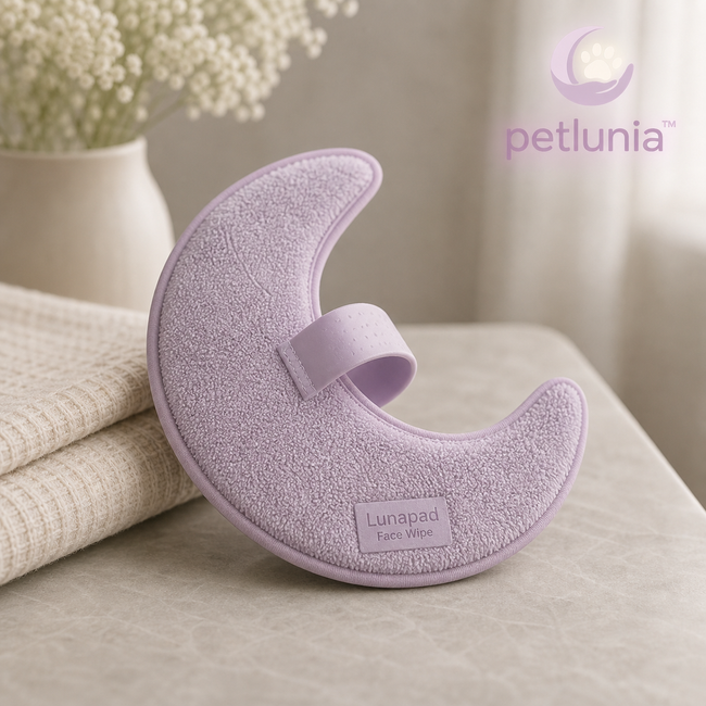 Petlunia™ Lunapad Face Wipe — Crescent Hand Pad for Gentle Facial Grooming