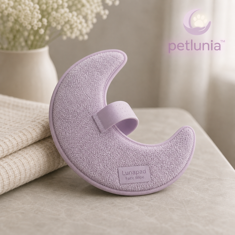 Petlunia™ Lunapad Face Wipe — Crescent Hand Pad for Gentle Facial Grooming