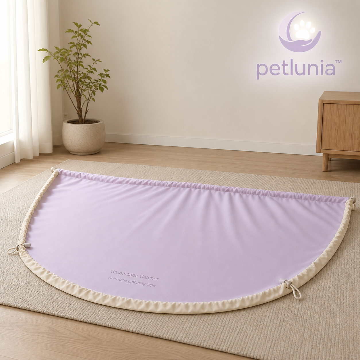 Petlunia™ Groomcape Catcher — Circular Fur-Collection Cape for Home Grooming